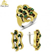 Gümüş Otantik Taşlı Set